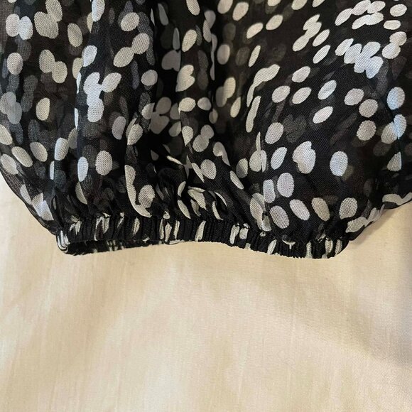 LA RAGAZZE silk blend long sleeves dress W. SIZE L.Black/white print. ITALY - Picture 3 of 12